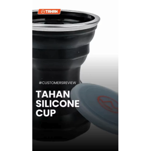 TAHAN Silicone Cup V2 Black | Foldable Portable Travel Cup | Reusable Eco-Friendly Camping Hiking & Outdoor Drinkware