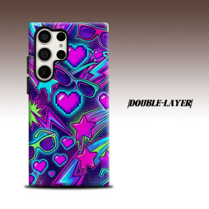 BILIBILI | Neon Pop For Samsung Galaxy S26 S25 S24 A56 A36 Dual Layer Luxury Fashion Full Lens Protective Case
