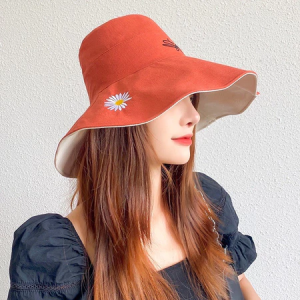 Popular Little Daisies Pattern Women Sun Hat / UV Protection Double-sided Fisherman Hat / Fishing Beach