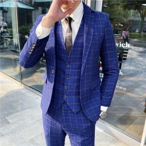 Bộ Vest Cưới Nam Ôm Dáng 3 Món - Chất Liệu Polyester Cao Cấp Phong Cách Hàn Quốc Lịch Lãm Thời Trang Thông Minh Thanh Lịch
