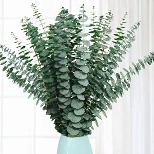 12pcs Artificial Green Plants Eucalyptus Leaf Branch Fake Flowers Bouquet for Wedding Party Arrangement Home Garden Decor