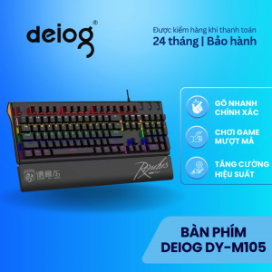 Bàn phím có dây chính hãng DEIOG DYM105 LED RGB (đen) đèn RGB nổi bật gõ êm tay kết nối ổn định phù hợp chơi game và làm việc