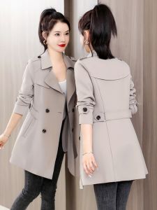 Trendy High-end Womens Trench Coat Medium-Long for Petite