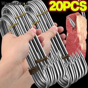 ตะขอสแตนเลสพร้อมตะขอแขวนไม้แขวนเสื้อปลายแหลมสำหรับเครื่องมือทำขนมอบครัวร้านขายเนื้อ20/10ชิ้น