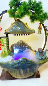 Thác Nước Phong Thủy Trầm Hương Thần Tài May MắnThác Nước Tiểu Cảnh Tịnh An Decor Bàn Trà Quà Tặng Bạn Bè.