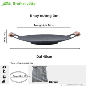 BRS | Chảo Nướng Ngoài Trời Chống Dính BRS-P27 Đa Năng Chất Liệu Đá Lúa Mì Kiểu Hàn Quốc Dùng Cho Cắm Trại Dã Ngoại Đồ Dùng Nhà Bếp