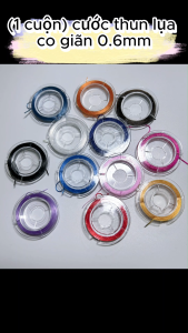 (2 cuộn)Cuộn cước thun lụa co giãn 06mm Nguyên liệu làm trang sức cổ trang Nguyên liệu diy