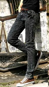 EGANS - Celana Panjang Jeans Pria Pensil Snow