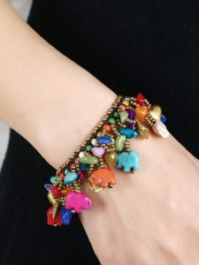 Hazhilun Original Ethnic Style Bracelet Female Vintage Weave Turquoise Bracelet Ethnic Minority Chinese Ancient Style Decoration Childrens Anklets