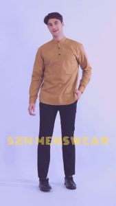 Szn - Kemeja Koko Pria Lengan Panjang | Kemeja Koko Terracotta Pria Premium