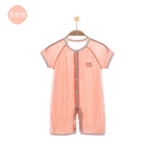 Miaobei Xin Baby Bamboo Fiber Short Sleeve Onesie Summer Thin Breathable Ice Silk Baby Romper Crawling Suit Infant Summer Outfit