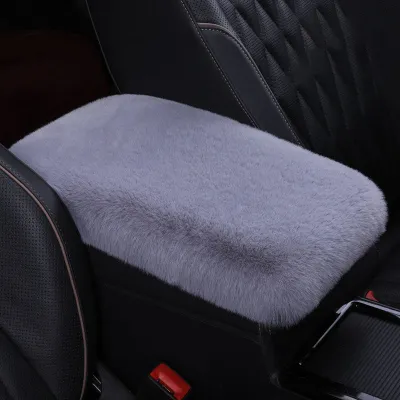 1pc Plush Car Armrest Box Cushion Warm Center Console Arm Cover Pads Stowing Tidying Universal Automobile Interior Decoration