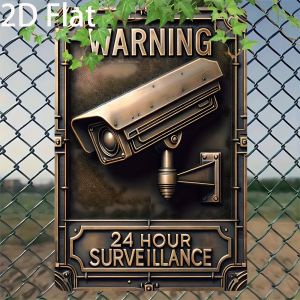 24 Hour Surveillance Iron Plaque Vintage Metal Wall Sign for Home Bar Garage Decor