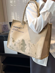 OUDENGPAI | Large Capacity Canvas Tote Bag Hard Bottom Handbag 2024 New Womens Cloth Bag Linen Zipper Travel Handbag Casual Shoulder Bag