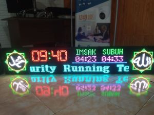 JWS(jam waktu sholat) 2meter 2baris fullcolour&singlecolour