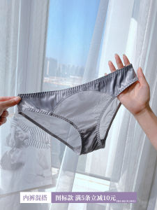 New Young Adult Lace Underwear Womens Low Waist Transparent Mesh Luxury Ice Silk Breathable Thin Triangle Shorts Cotton Crotch