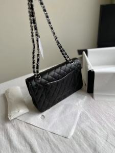 TONGT Striped Premium Leather Womens Bag Medium Caviar Cover Slant Crossbody Shoulder Bag Fashionable Soft Chain Handle