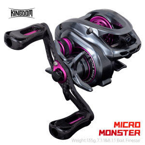 Kingdom 135g Fishing Reel Ultra Light Spool Bait Finesse Baitcasting Reel Micro Monster 7.1:1 8.1:1 4kg Shallow Spool Light Coil