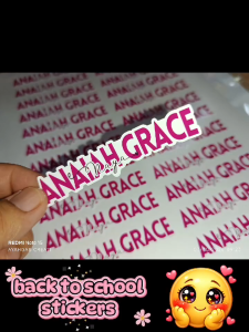 24s Cute Sticker Name + Nickname #back to school sticker waterproof/ordinary