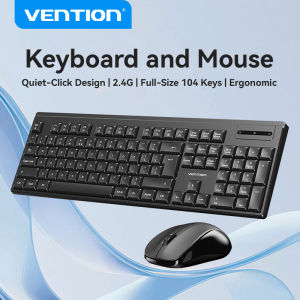 Vention Wireless Keyboard and Mouse Set with 2.4G 1200 DPI 104key soft-touch Keyboard for Laptop Computer PC Bluetooth Wired Mouse and Keyboard Combos