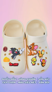 Charm gắn dép mẫu tomjerry sticker mẫu C143 nhựa mềm phụ kiện trang trí dép