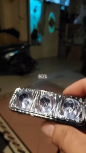 lampu sorot 3 mata cahaya putih DC 12-24V 9W