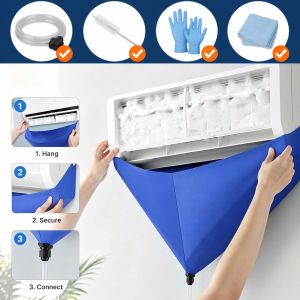 4-Piece Air Conditioner Cleaning Set with Water Bag Non Removable Air Conditioner Cleaning Kit with 2M Water Pipe Home Hanging Air Conditioner Cleaner