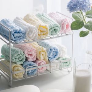 Multi-Colored 30x30 Cotton Towel Gauze Wash Cloth For Babies and Adults