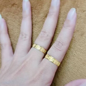 JIN JING CINCIN PASIR CORAK (PADU) SIZE 8-22 LEBAR 0.4CM EMAS 916 1G UP