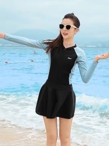 ชุดว่ายน้ำหญิงสองชิ้นรวบรวมบิกินี่ชุดว่ายน้ำนักเรียนสบายๆ ชุดว่ายน้ำน้ำพูร้อน แฟชั่นสตรี ชุดว่ายน้ําผ้าโพลีเอสเตอร์ กระโปรง 8130