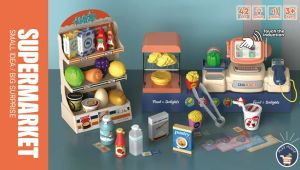 Interactive Supermarket Cash Register Pretend Play Toys with Light and Sound for Kids