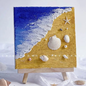 Quartz Sand Three-Dimensional Sand Beach Shell Texture Painting DIY Handmade Material Package Small Plug Oil Painting Decoration Gift