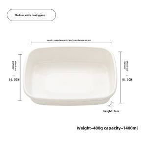 Enamel Baking Dish White Rectangular Drain Oil Oven Ins Toast Plate Food Grade Enamel Classy Barbecue For Home