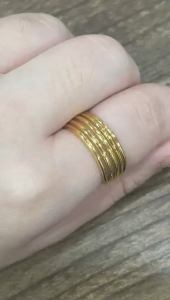 Poh Heng Jewellery 22K Parallel Ring in Yellow Gold[Price By Weight]