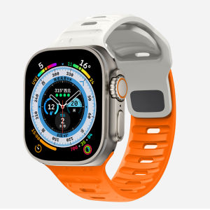 Silicone strap For Apple Watch ultra / ultra 2 49mm 40mm 41mm 42mm 45mm 38mm Rubber correa bracelet for i watch series 9 8 7 3 5 6 4 Strap(excluding watches)