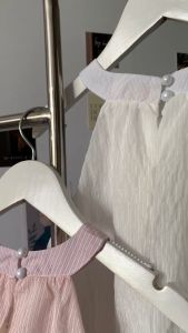 2 màu 2 lớp áo cổ yếm chất tơ mềm sọc cúc gài cột nơ đuôi xoè form cực tôn dáng tiểu thư gợi cảm GOREL TOP