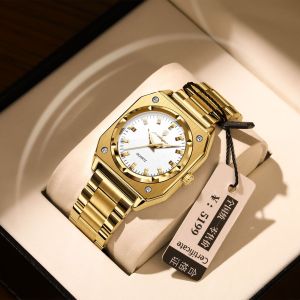 POEDAGAR Square Watch for Women: Gold Waterproof Relo Sale & Original Korean Style