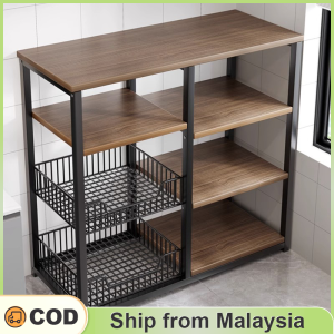 Kitchen Vegetable Storage Rack With Wheels Trolley Rack Multipurpose Microwave Oven Shelf 带轮置物架