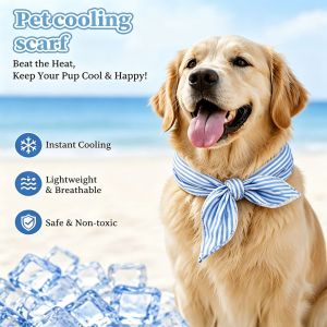 Pet Cooling Ice Scarf Cool Ice Breathable Towel Dog Cooling Hydrogel Bandana Collar Cat Adjustable Collar Bib Pet Supplies