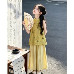 LIREGONGZHU | Chinese Style Childrens Cheongsam Summer Set