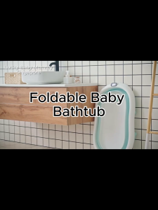 Baby Bath Tub with Thermometer Foldable Bathtub Child Children Newborn Kids Safety Tub