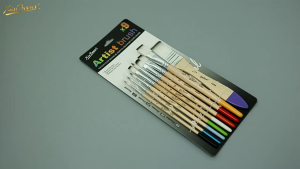 9pcs Set Artist Painting Brush Set Kuas Lukis Tahan Lama Watercolour Brushes Nylon Brush Painting Brush Full Set for Watercolor Gouache Inks Painting画笔