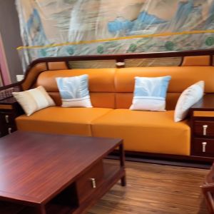 New Chinese Style Solid Wood Sofa Set Villa Whole House Living Room Modern Luxury Simple High End Furniture Uke Gold Wood