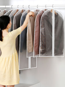 Dustproof Clothes Cover Hanging Bag Transparent Full-Closed Wardrobe Coat Storage Bag Home Use Suit Vestibule Organizer