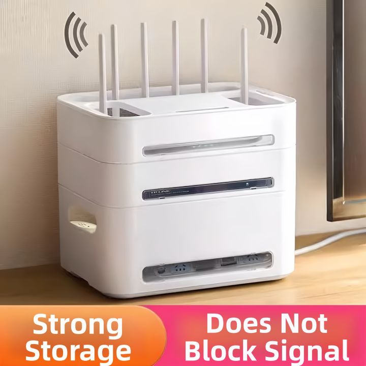 Decoder Modem Organiser Device Organizer Box Router Wi-Fi Modem Storage | Lazada Singapore