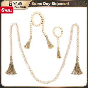 Same Day Delivery: Wooden Handmade Boho Rattan & Natural Wood Bead Garlands