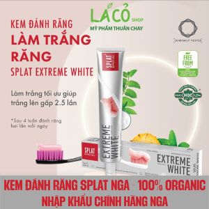 Kem đánh răng SPLAT CHÍNH HÃNG NGA Extreme White Special kem đánh răng trắng răng chứa các hạt siêu nhỏ thiên nhiên 75ml LÁ CỎ MỸ PHẨM THUẦN CHAY