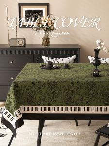 HOUGOUXIANG | Waterproof Oil-Resistant No-Wash Tablecloth Retro Luxury Green