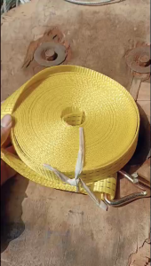 Dây tăng chằng buộc hàng bản (3.5cm) màu vàng có móc – Dây vải chắc chắn tiện dụng