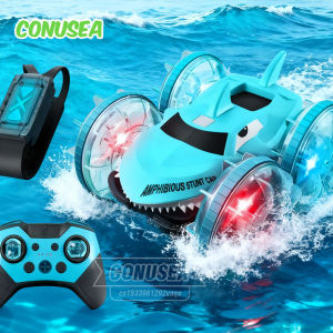 Drift Rc Car Shark Amphibious Cars Water Toy Watch Gesture Sensing Stunt Vehicle Radio Control Off Road Buggy Truck Toys Boys